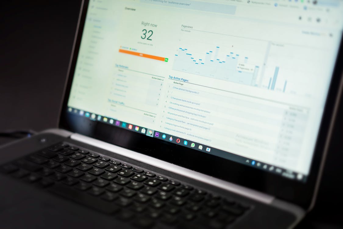 Dashboard analytics SEO su laptop - SEOZoom tool italiano